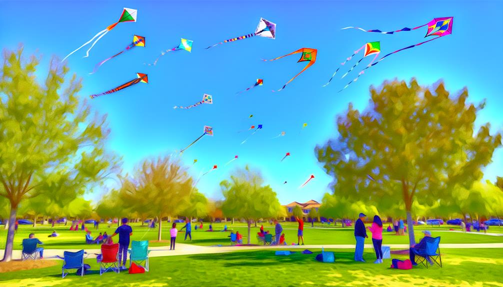 colorful kites soaring high