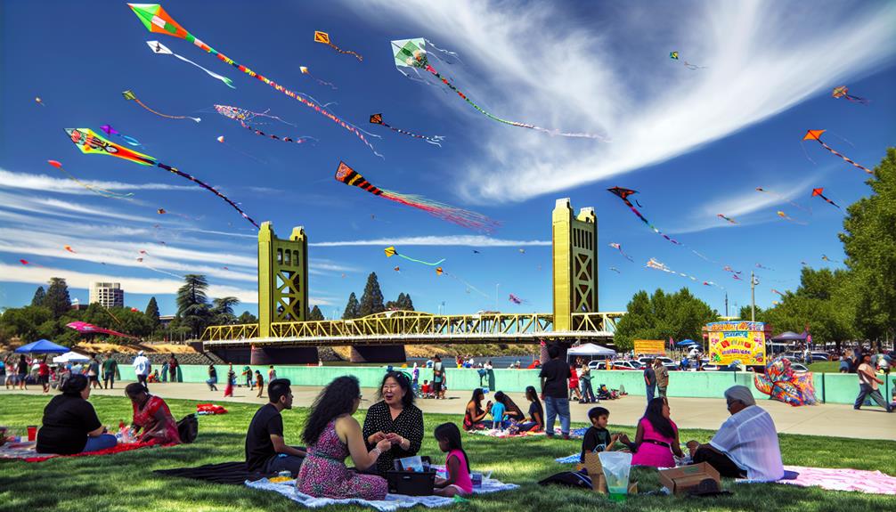 kite festival by river