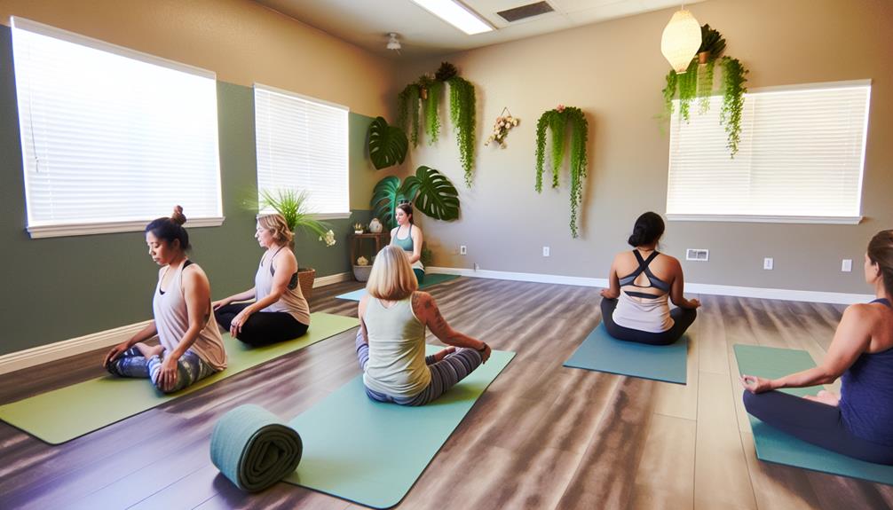 peaceful yoga practice space