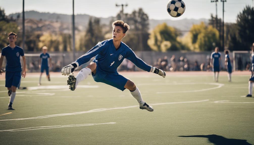 acrobatic save by goalkeeper